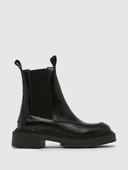 Schuh Cassie Leather Ankle Black Boots - Image 1 of 4