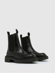 Schuh Cassie Leather Ankle Black Boots - Image 2 of 4