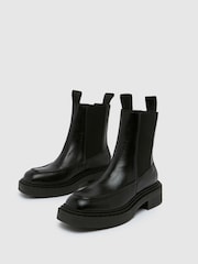 Schuh Cassie Leather Ankle Black Boots - Image 3 of 4