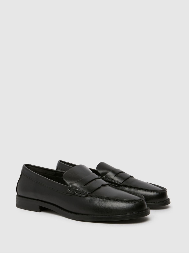 Schuh Lillian Leather Penny Loafers - Image 2 of 4