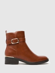 Schuh Ciara Buckle Ankle Brown Boots - Image 1 of 4