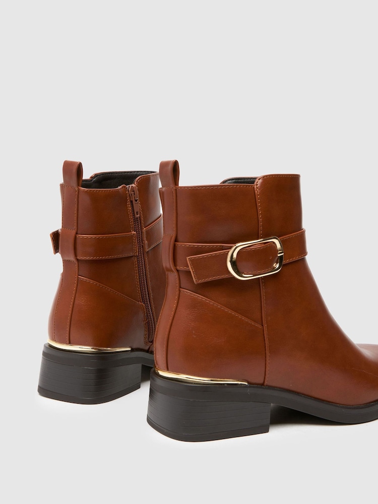 Schuh Ciara Buckle Ankle Brown Boots - Image 4 of 4