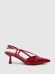 Schuh Red Patent Sidney Sling Back Heels - Image 1 of 4