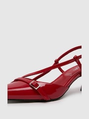Schuh Red Patent Sidney Sling Back Heels - Image 4 of 4