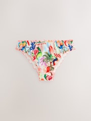 Imprimé fruit vif/tropical - Bas Bikini brésilien à volants contrastants - Image 6 de 8