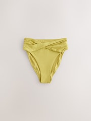 Vert citron - Bas de Bikini taille haute drapé - Image 6 de 8