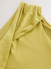 Vert citron - Bas de Bikini taille haute drapé - Image 7 de 8