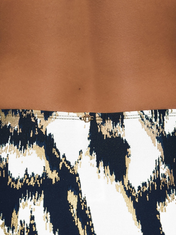 Bleu canard Bleu/Or Foil Ikat - Bas de bikini - Image 4 of 7