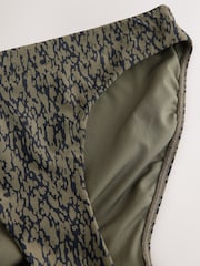 Khaki Green/Black High Leg Bikini Bottoms - Image 7 of 8