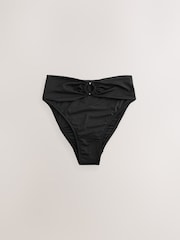Black High Waist Ostomy High Waist Stoma Bikini Bottoms - Image 1 of 3