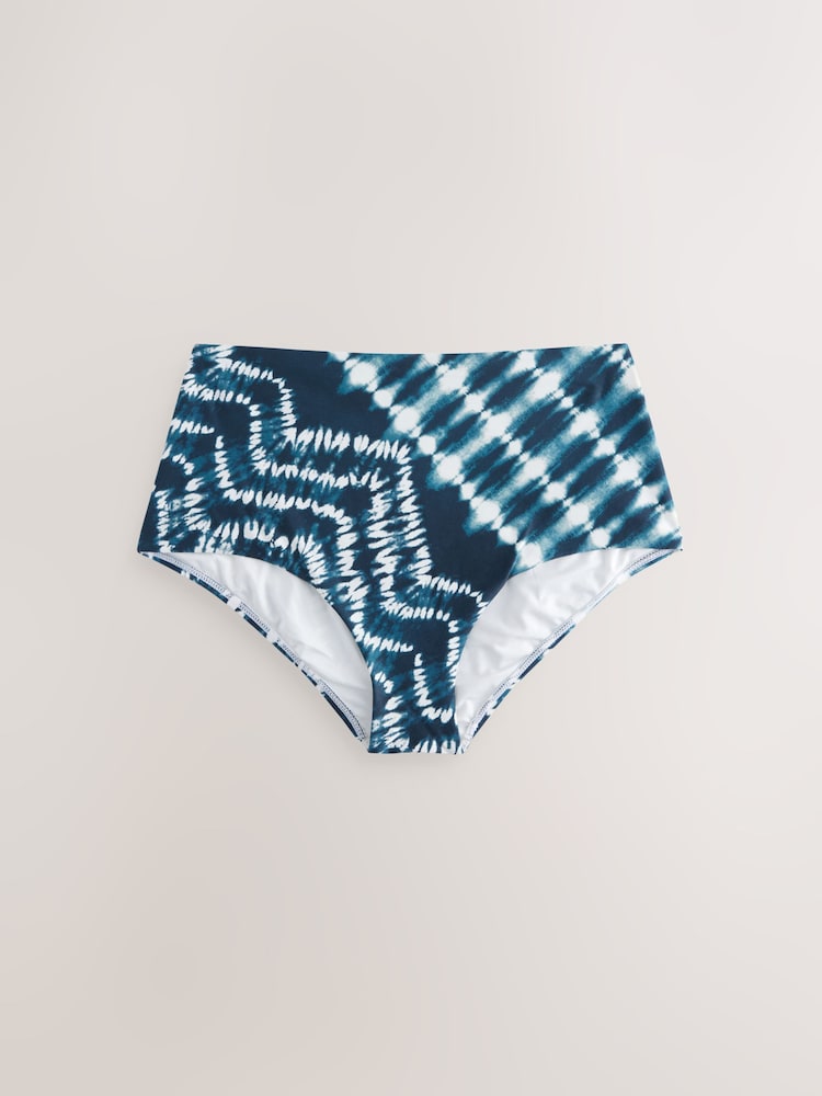 Bleu marine effet tie-dye - Bas de bikini Imprimé - Image 6 of 8