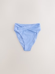 Periwinkle Blue High Waist High Leg Bikini Bottoms - Image 7 of 9
