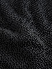 Black Crinkle High Waist High Leg Bikini Bottoms - Image 8 of 8
