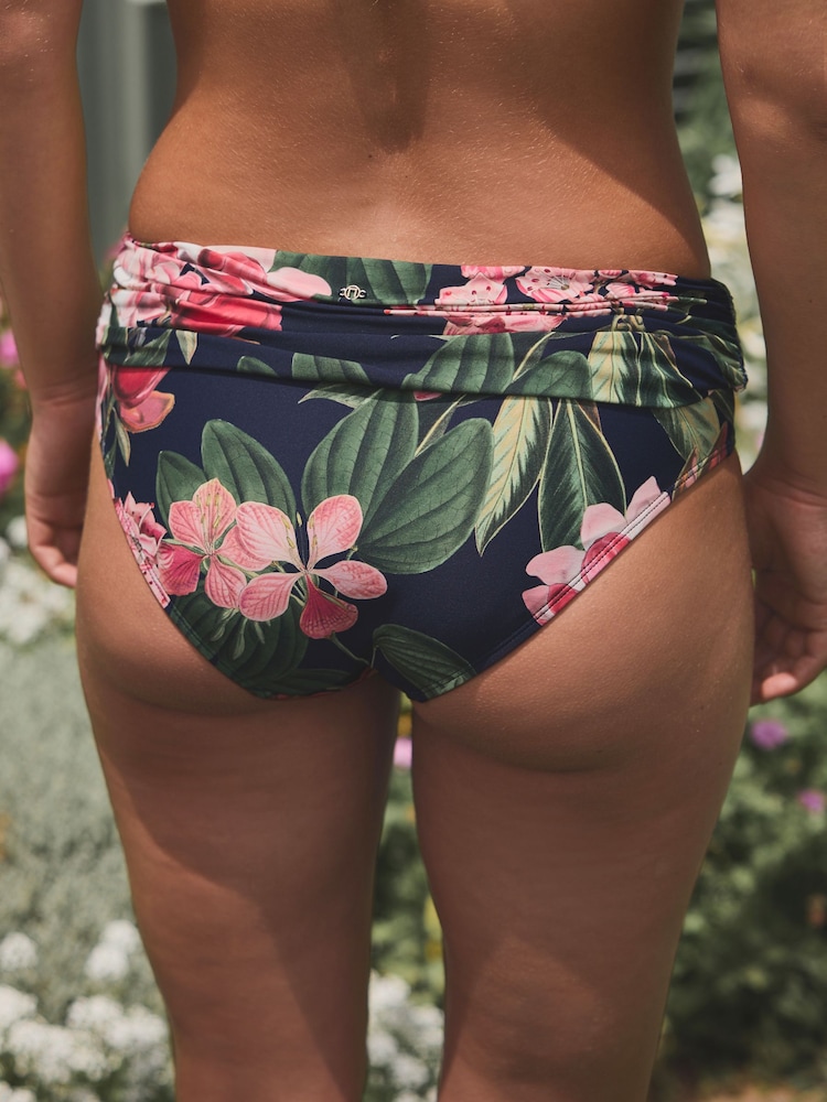Kew Collection – Marineblau/Rosa, floral - Bikinihöschen - Image 3 of 9
