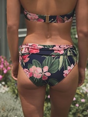 Kew Collection – Marineblau/Rosa, floral - Bikinihöschen - Image 4 of 9