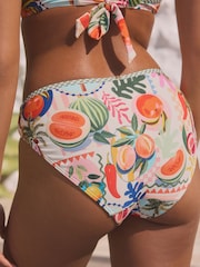Bright Fruit/Tropical Print High Leg Bikini Bottoms - Image 4 of 9