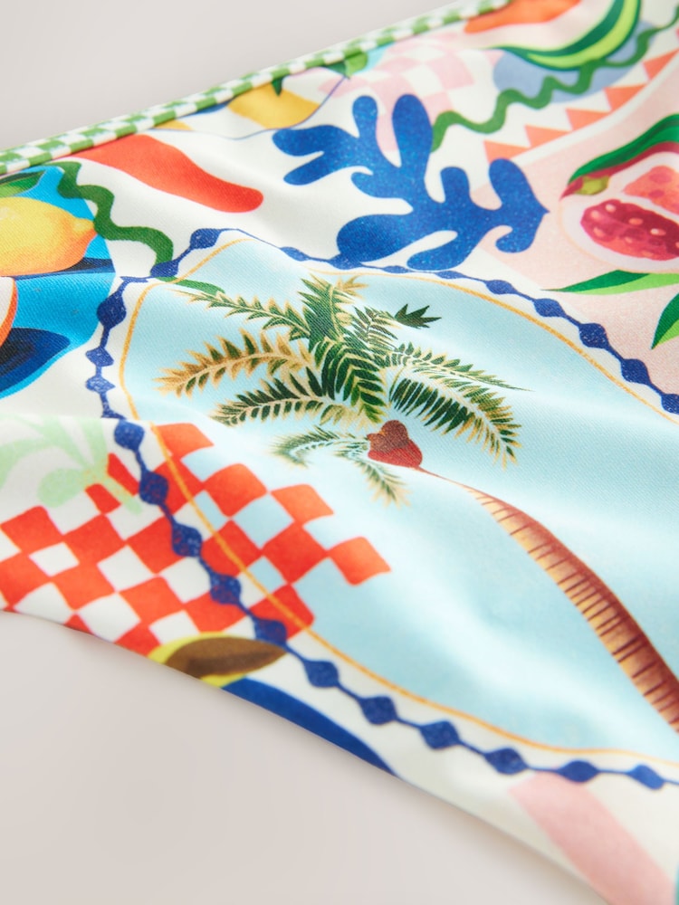 Bright Fruit/Tropical Print High Leg Bikini Bottoms - Image 9 of 9
