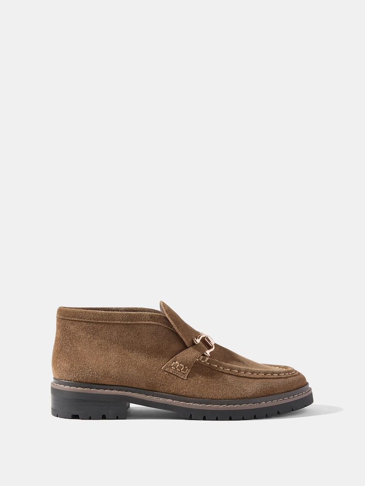 بني - Mint Velvet Effie Suede Loafer Boots - Image 1 of 2 بني - Mint Velvet Effie Suede Loafer Boots - Image 1 of 2