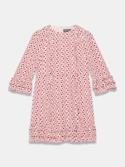 Mint Velvet Red Print Ruffle Mini Dress - Image 6 of 7