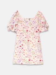 Mint Velvet Floral Print Puff Sleeve Mini Dress - Bild 6 von 7