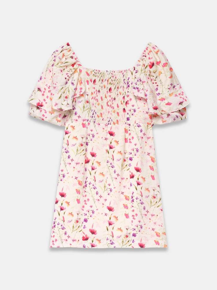 Mint Velvet Floral Print Puff Sleeve Mini Dress - Bild 7 von 7