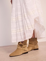 Mint Velvet Natural Libby Suede Ankle Boots - Image 1 of 6