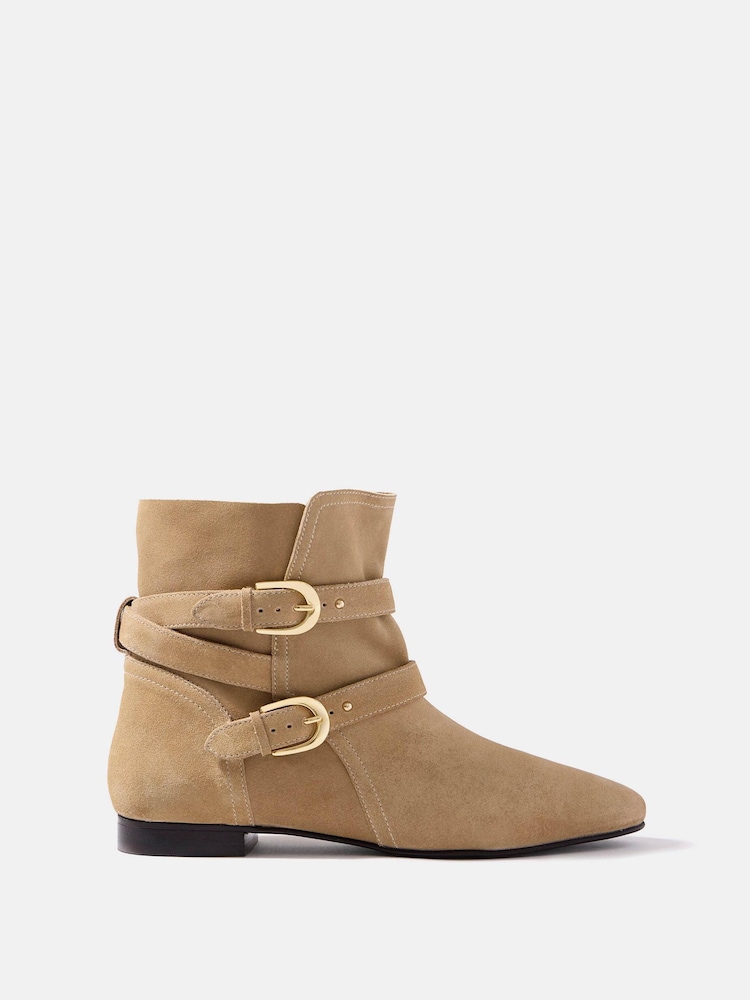Mint Velvet Natural Libby Suede Ankle Boots - Image 2 of 6 Mint Velvet Natural Libby Suede Ankle Boots - Image 2 of 6