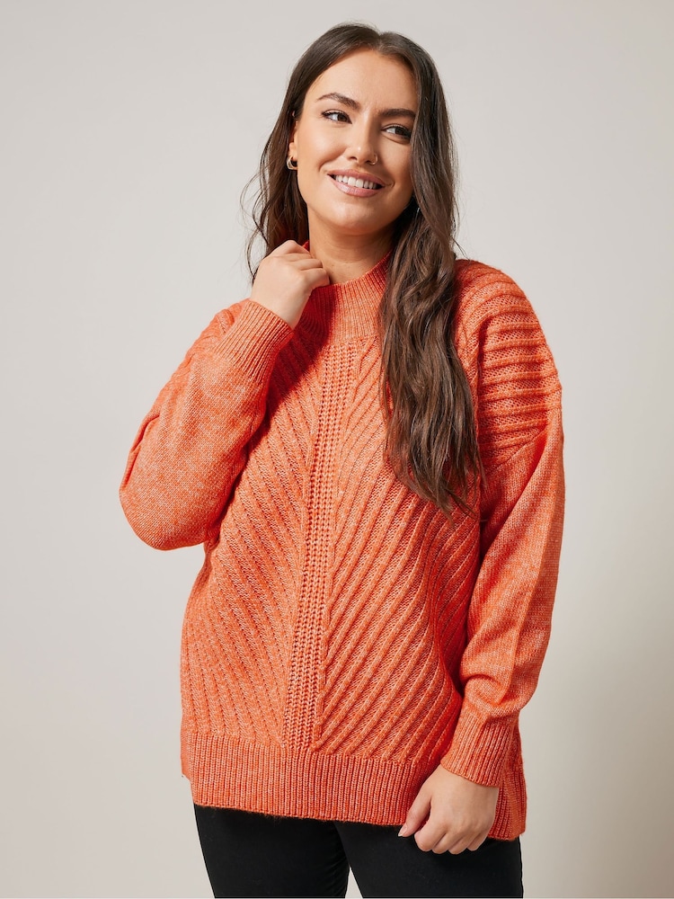 Evans Orange Roll Neck Jumper - Image 1 of 5