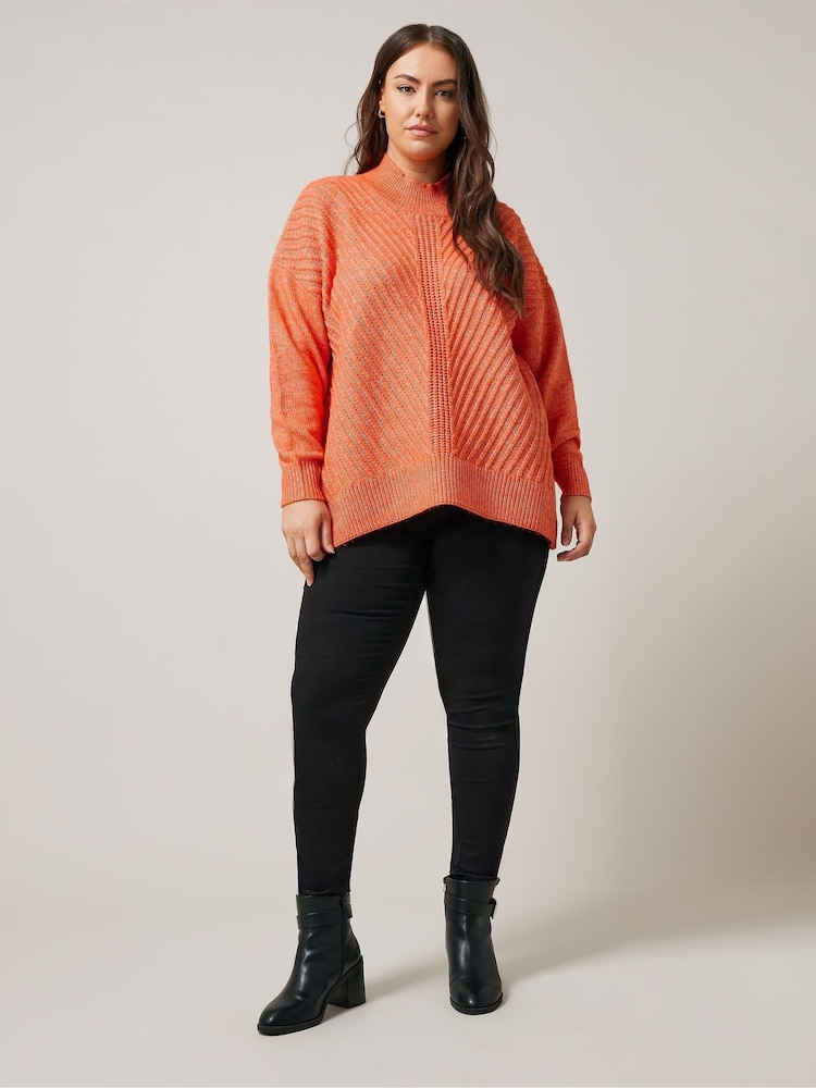 Evans Orange Roll Neck Jumper - Image 2 of 5