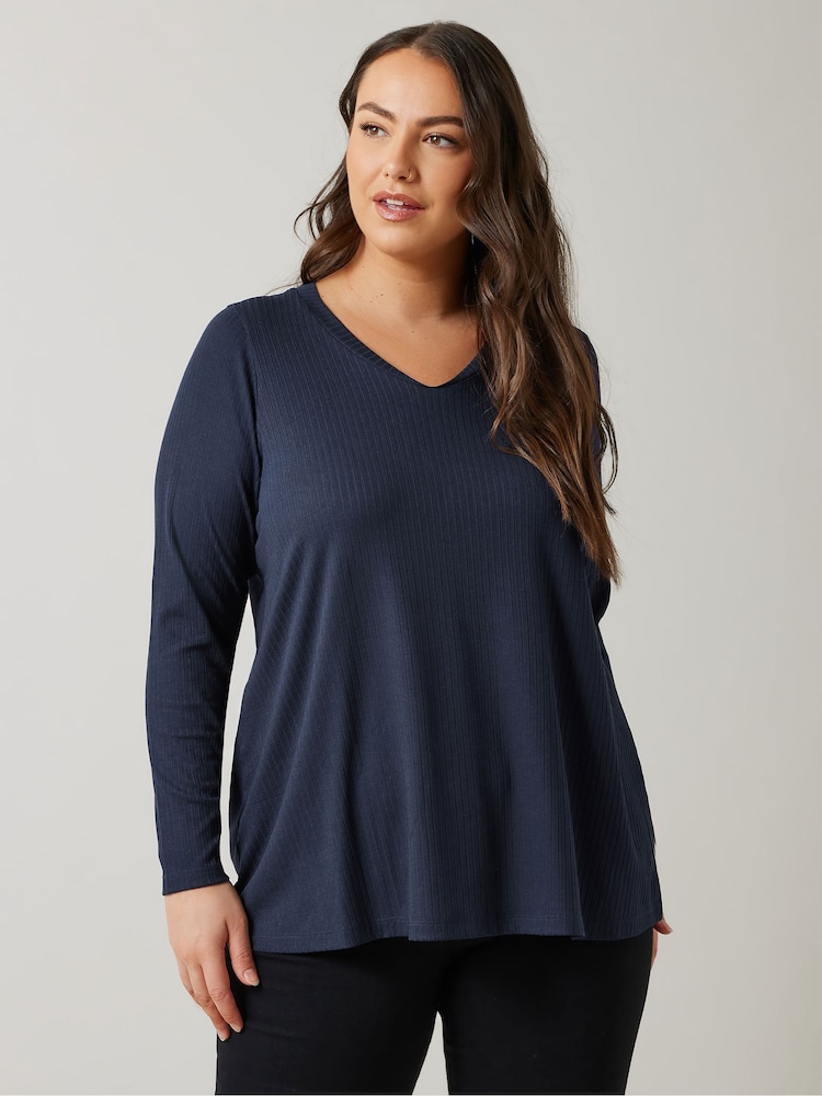 Evans Long Sleeve Modal Ribbed T-Shirt - Bild 1 von 5