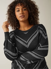 Evans Metallic Chevron Black Jumper - Image 4 of 5