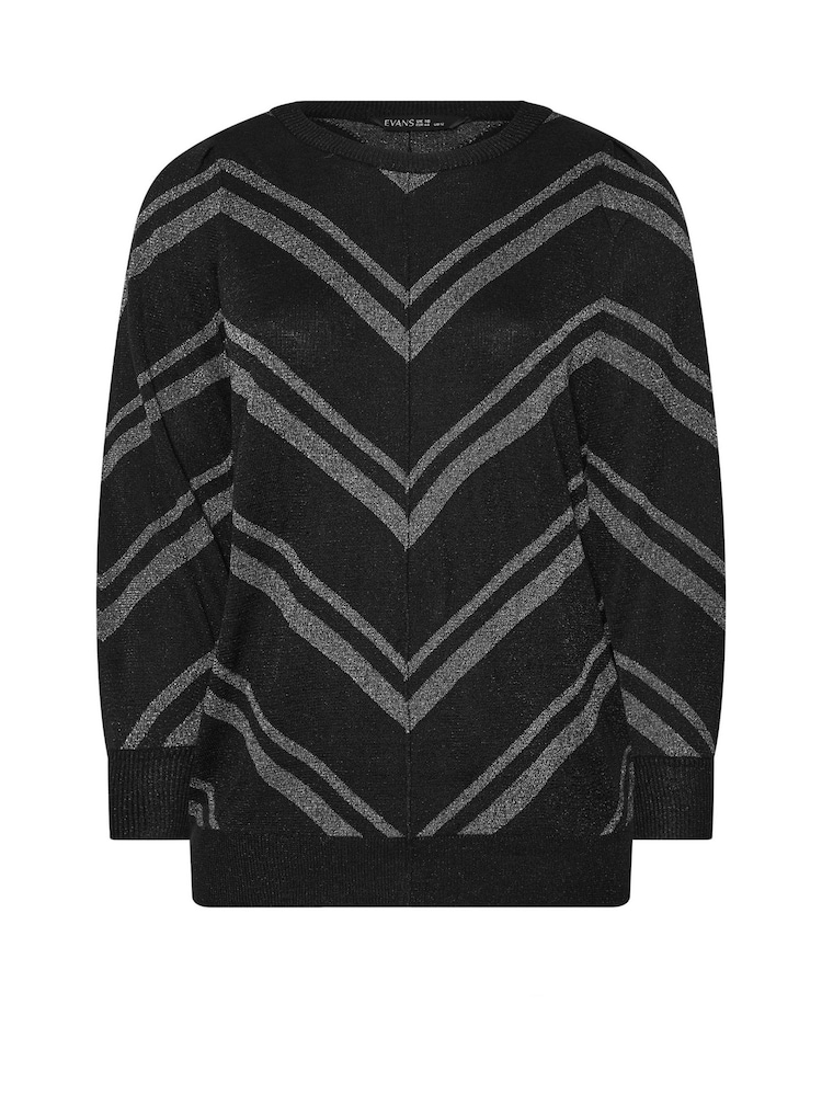 Evans Metallic Chevron Black Jumper - Image 5 of 5