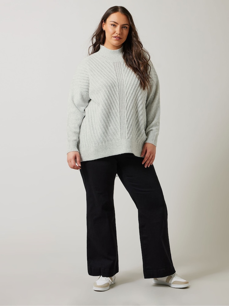 Evans Grey Stitch Detail Jumper - Image 2 of 5