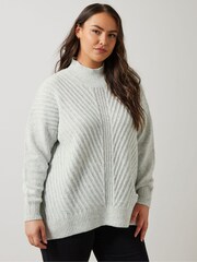 Evans Grey Stitch Detail Jumper - Image 4 of 5