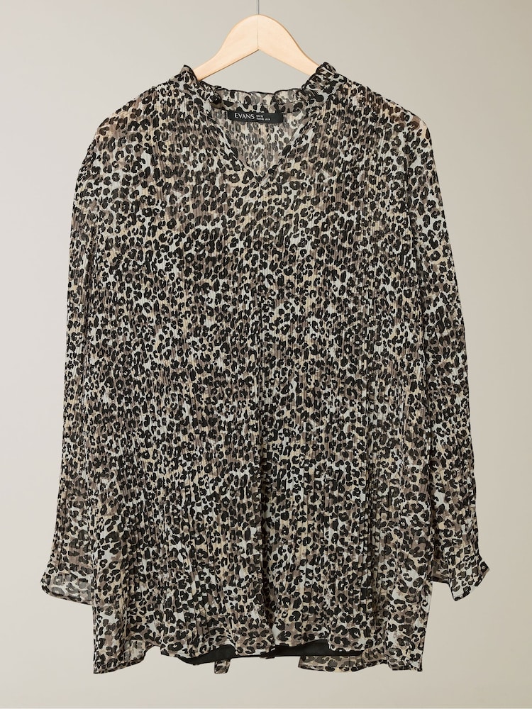 Evans Pleated Black Blouse - Image 1 of 3