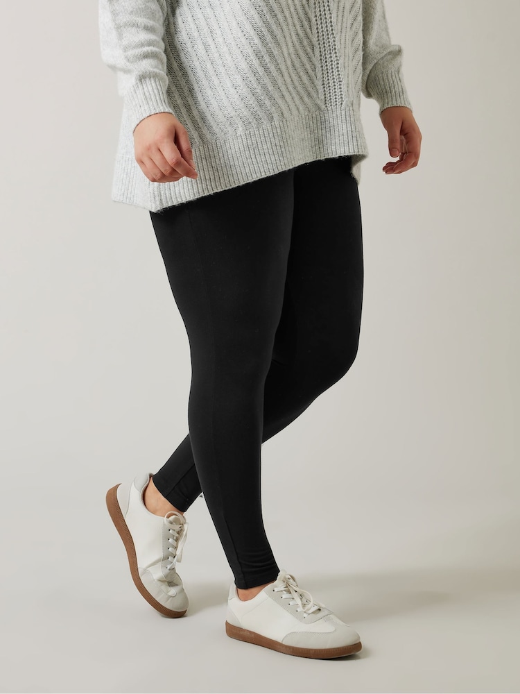 Evans Viscose Black Leggings - Image 1 of 5 Evans Viscose Black Leggings - Image 1 of 5