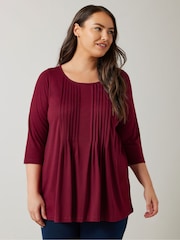 Evans 3/4 Sleeve Pintuck Top - Image 1 of 5