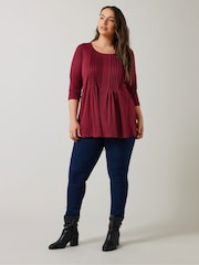 Evans 3/4 Sleeve Pintuck Top - Image 2 of 5