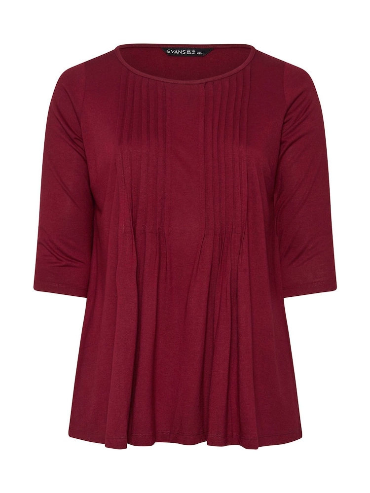 Evans 3/4 Sleeve Pintuck Top - Image 5 of 5
