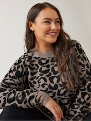 Evans Animal Jaquard Black Jumper - Image 1 of 5
