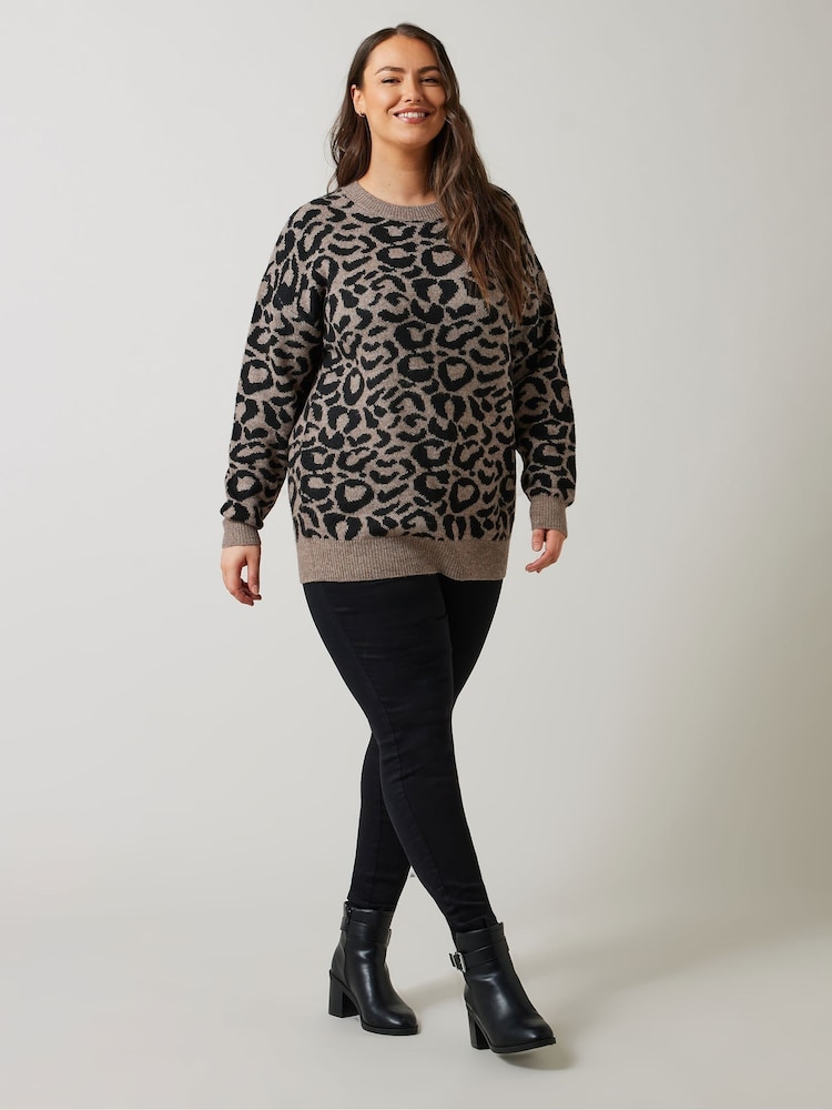 Evans Animal Jaquard Black Jumper - Image 2 of 5