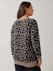 Evans Animal Jaquard Black Jumper - Image 3 of 5