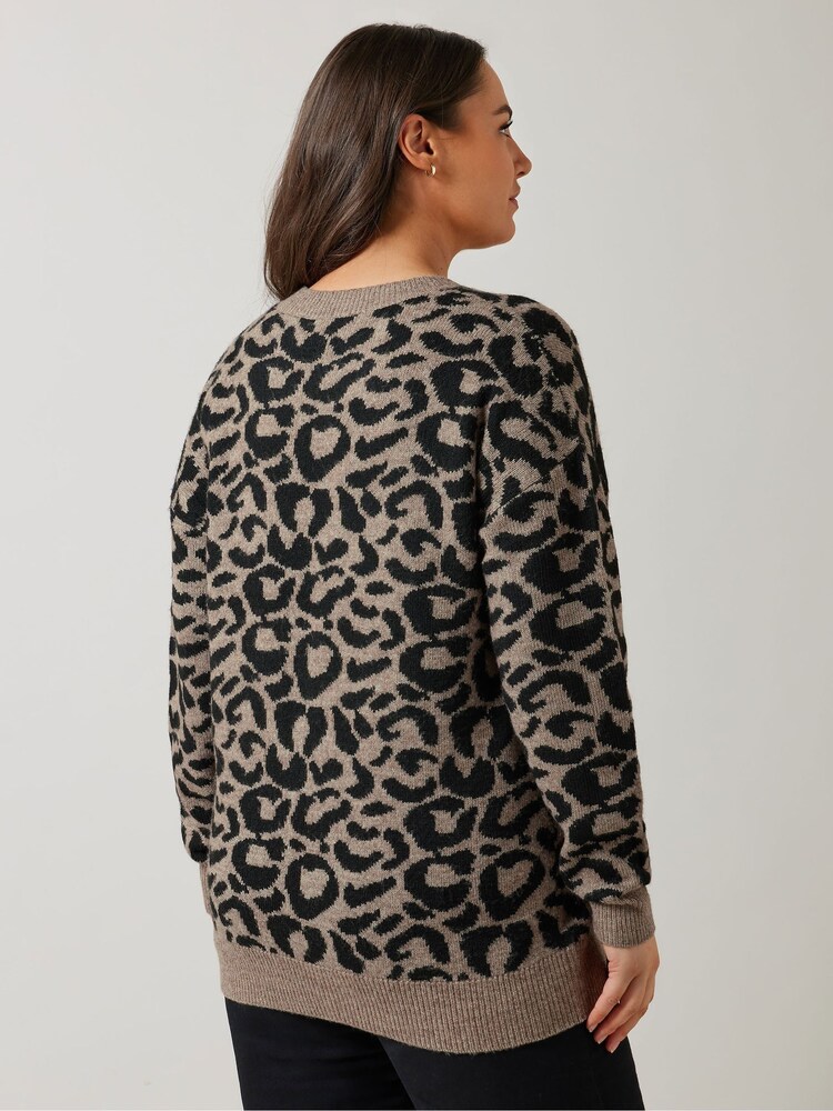 Evans Animal Jaquard Black Jumper - Image 3 of 5