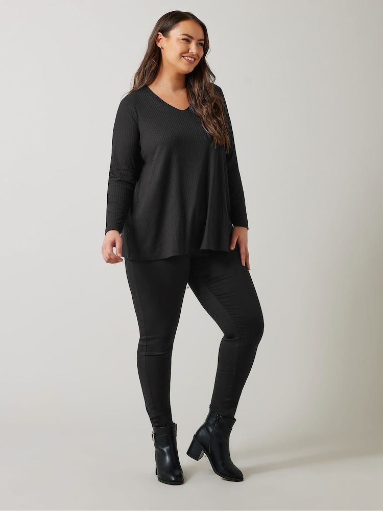 Evans Long Sleeve Modal Ribbed T-Shirt - Bild 2 von 5 Evans Long Sleeve Modal Ribbed T-Shirt - Bild 2 von 5