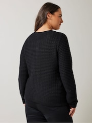 Evans Button Detail Black Cardigan - Image 3 of 5