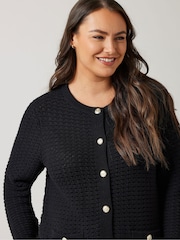 Evans Button Detail Black Cardigan - Image 4 of 5