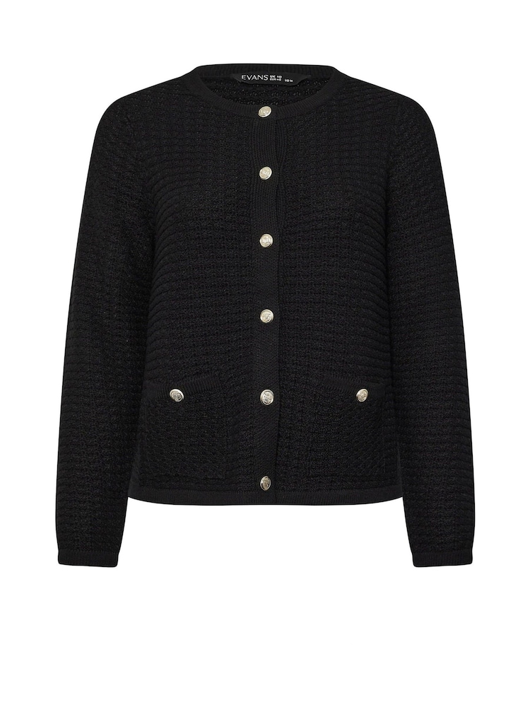 Evans Button Detail Black Cardigan - Image 5 of 5