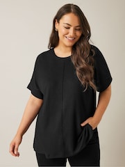 Negro - Evans Textured Seam Detail Top - Imagen 1 de 6