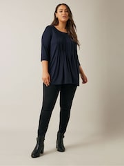 Evans 3/4 Sleeve Pintuck Top - Image 2 of 5