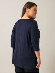 Evans 3/4 Sleeve Pintuck Top - Image 3 of 5
